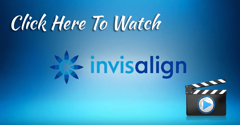 Invisalign Logo with Click Here to Watch button which opens a how it works video